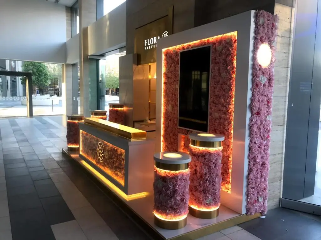 Flora Parfum booth — installed