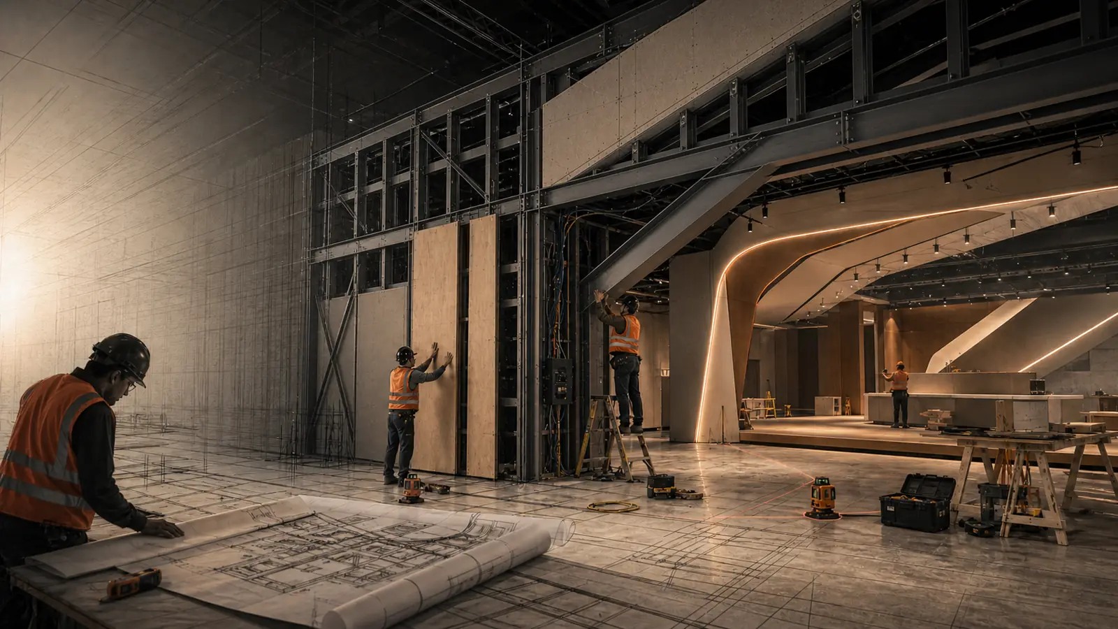 Interior installation in progress
