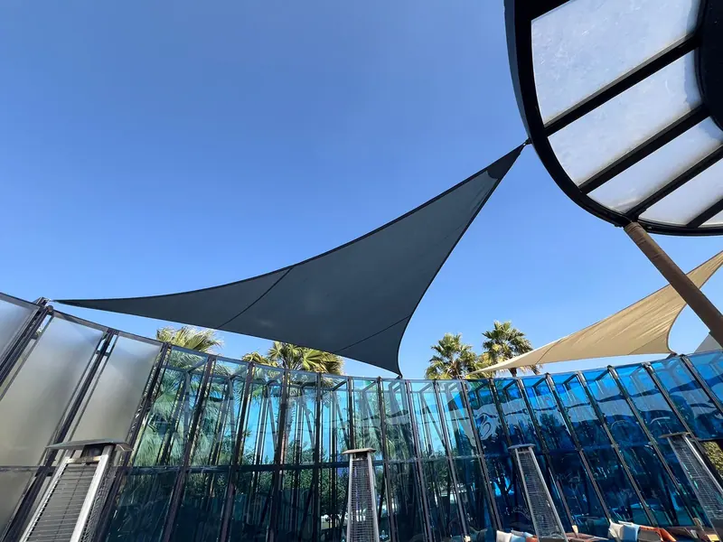 Salt Camp — shade structures and glazed pavilion