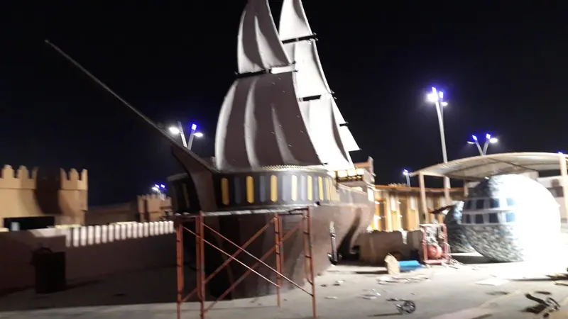 Completed landmark — on-site assembly