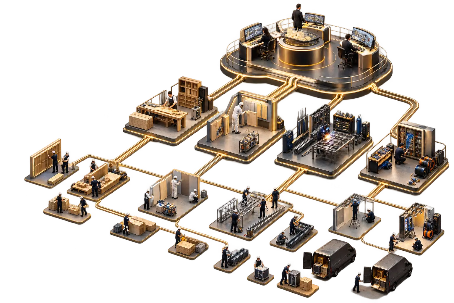 Delivery network — isometric illustration