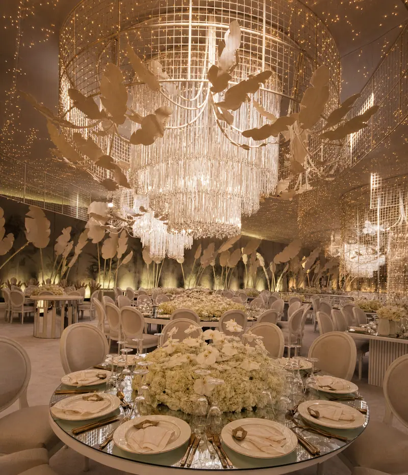Chandelier and guest tables